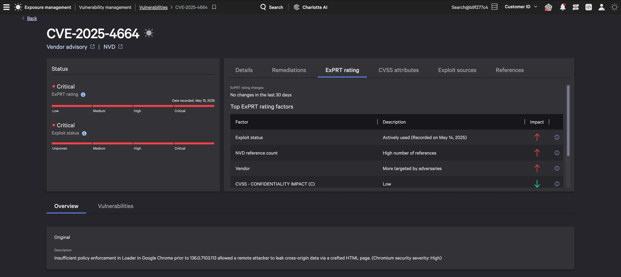 CrowdStrike Falcon Exposure Management screenshot showing prioritized exposures