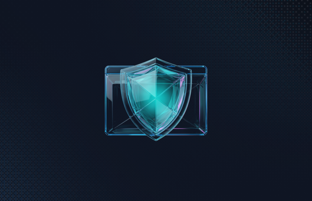 Glass shield in front of an application window