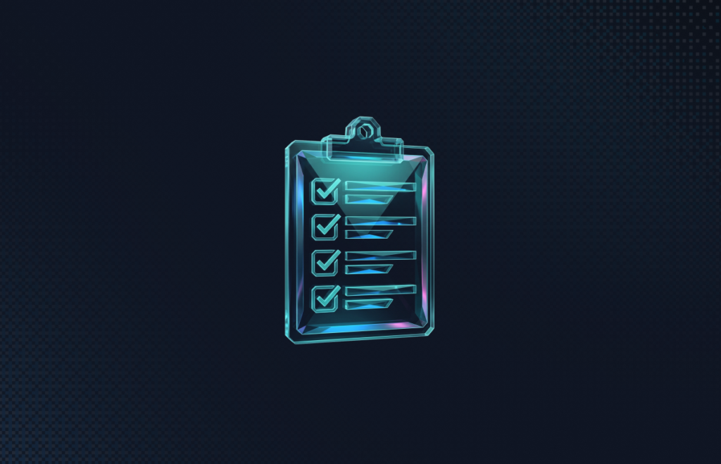 Glass clipboard with a checklist