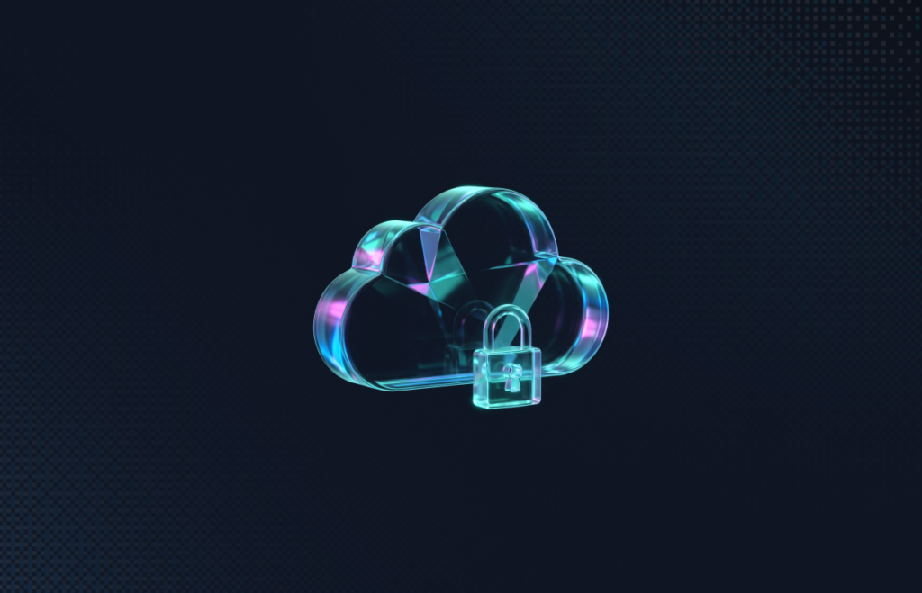 Glass cloud with a small lock in front