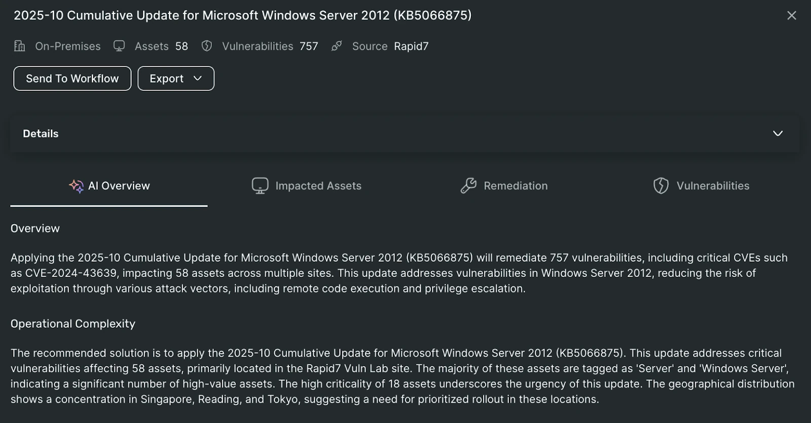 Rapid7 InsightVM in Exposure Command, screenshot of the vulnerability management view